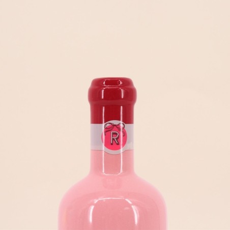 Vase bouteille faïence rose rayé 29cm | Hashtag Déco