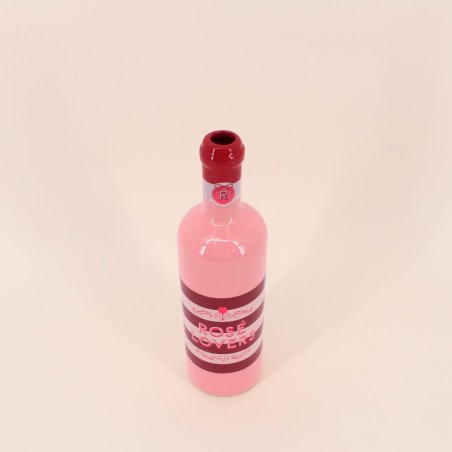 Vase bouteille faïence rose rayé 29cm | Hashtag Déco