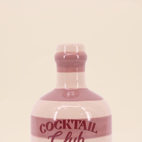 Vase en faïence rayé beige rose 21cm | Hashtag Déco