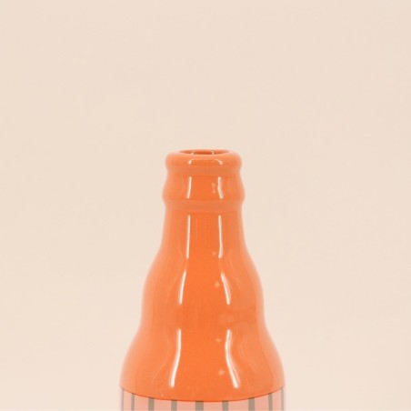 Vase bouteille céramique orange 24cm unique | Hashtag Déco