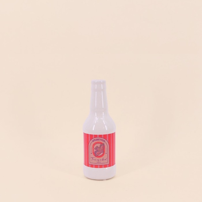 Vase bouteille céramique blanc rose 21cm | Hashtag Déco