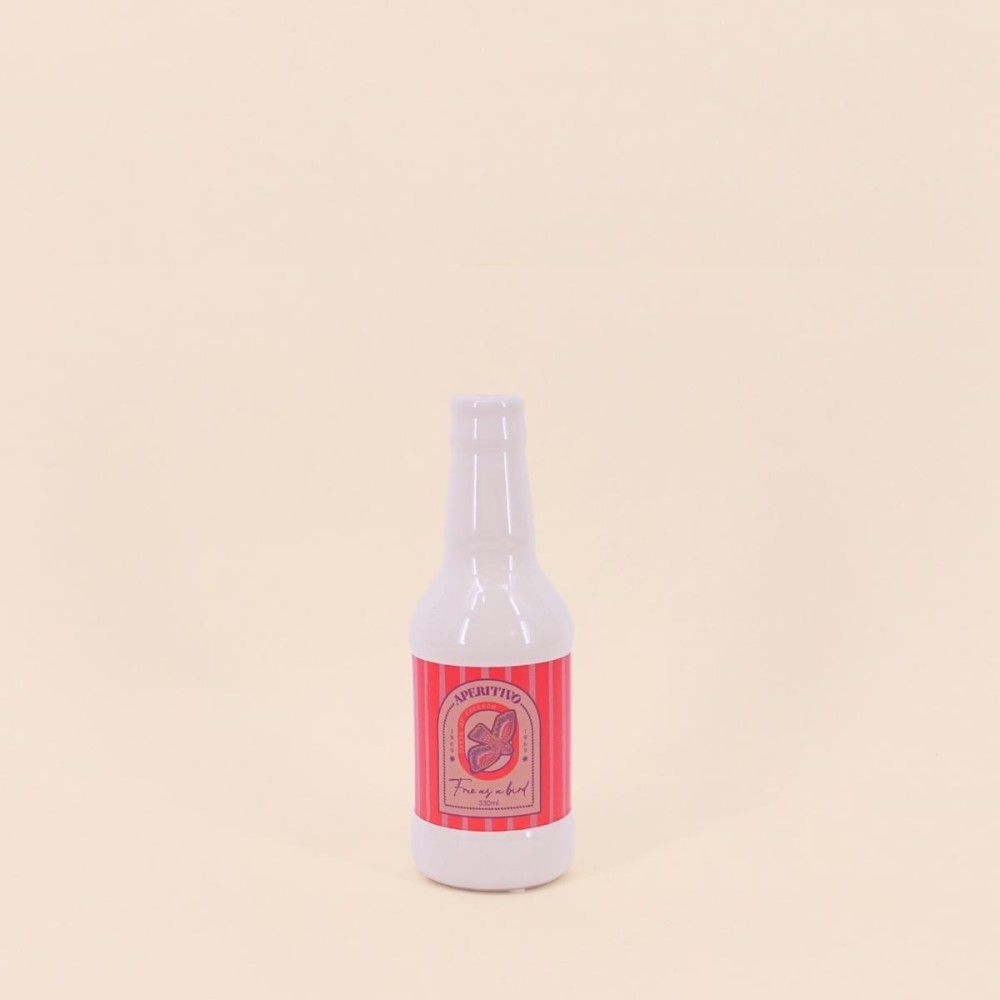 Vase bouteille céramique blanc rose 21cm | Hashtag Déco