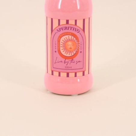 Vase bouteille rose en céramique 22cm | Hashtag Déco