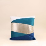 Coussin en velours bleu doré 40cm chic | Hashtag Déco
