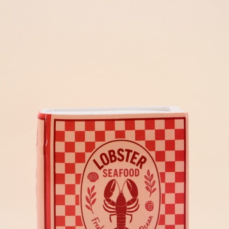 Vase homard dolomite rouge 18cm | Hashtag Déco