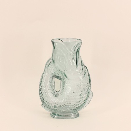 Vase poisson en verre 24cm transparent | Hashtag Déco