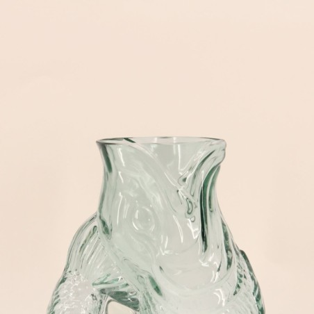 Vase poisson en verre 24cm transparent | Hashtag Déco
