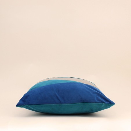 Coussin en velours bleu doré 40cm chic | Hashtag Déco