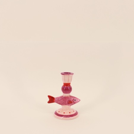 Bougeoir poisson violet en dolomite | Hashtag Déco