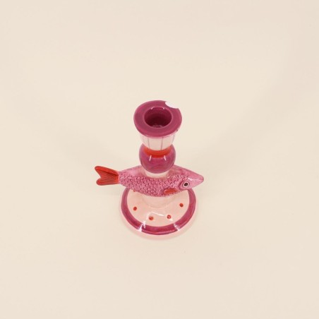 Bougeoir poisson violet en dolomite | Hashtag Déco