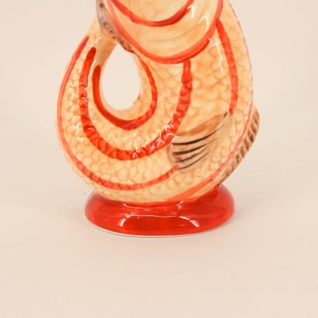 Vase poisson dolomite jaune rouge 17cm | Hashtag Déco