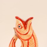 Vase poisson dolomite jaune rouge 17cm | Hashtag Déco