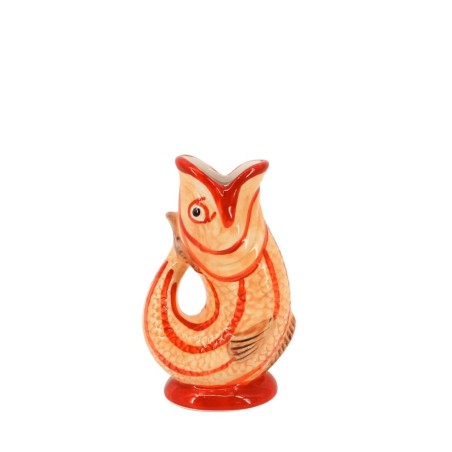 Vase poisson dolomite jaune rouge 17cm | Hashtag Déco
