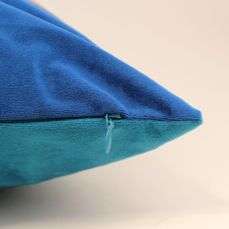 Coussin en velours bleu doré 40cm chic | Hashtag Déco