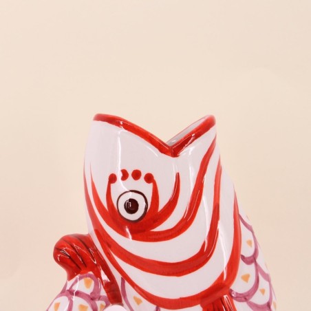 Vase poisson dolomite rouge 25cm | Hashtag Déco