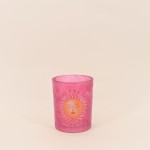 Photophore soleil verre rose 12cm lumière douce | Hashtag Déco