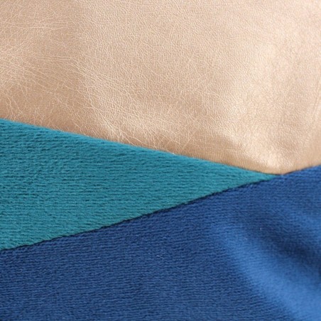 Coussin en velours bleu doré 40cm chic | Hashtag Déco
