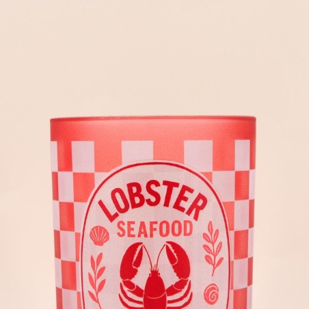 Photophore homard en verre rouge 18cm | Hashtag Déco