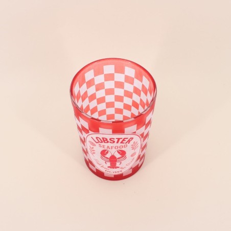 Photophore homard en verre rouge 18cm | Hashtag Déco