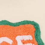 Tapis de bain coton orange vert 50x80cm | Hashtag Déco
