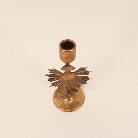 Bougeoir coeur en métal doré 20cm | Hashtag Déco