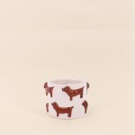 Cache-pot teckels en dolomite beige 14cm | Hashtag Déco