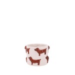 Cache-pot teckels en dolomite beige 14cm | Hashtag Déco