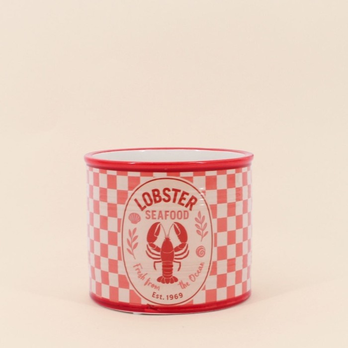 Cache pot homard rouge en dolomite 13cm | Hashtag Déco