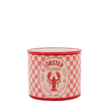 Cache pot homard rouge en dolomite 13cm | Hashtag Déco