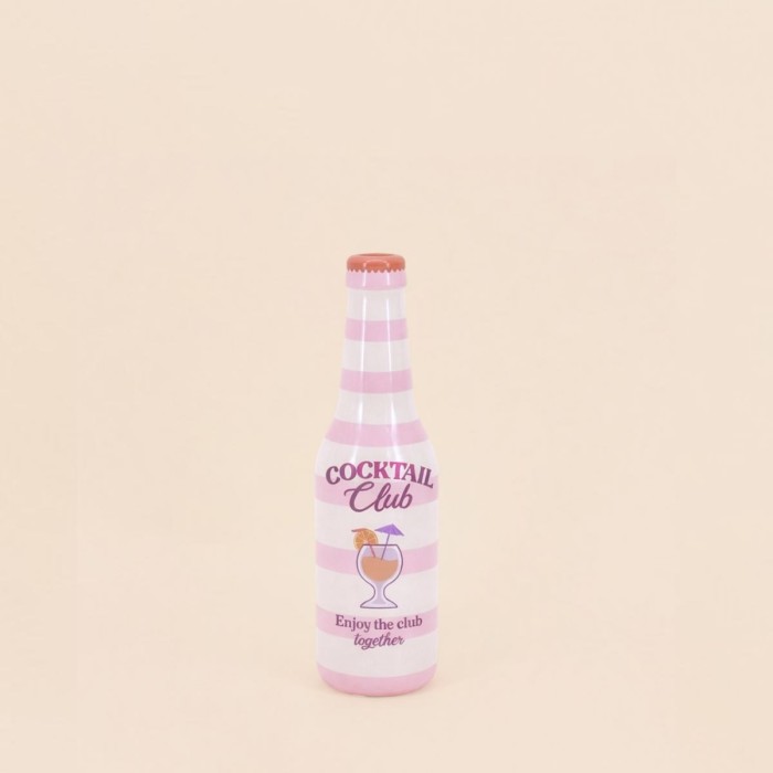 Vase bouteille rayé céramique beige rose 24cm | Hashtag Déco