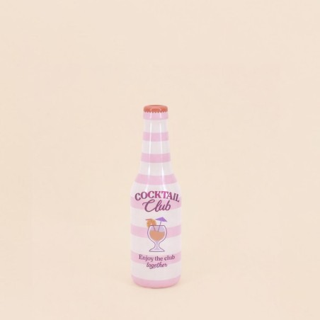 Vase bouteille rayé céramique beige rose 24cm | Hashtag Déco