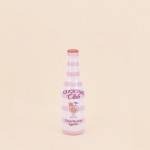 Vase bouteille rayé céramique beige rose 24cm | Hashtag Déco