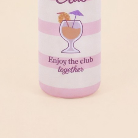 Vase bouteille rayé céramique beige rose 24cm | Hashtag Déco