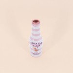 Vase bouteille rayé céramique beige rose 24cm | Hashtag Déco