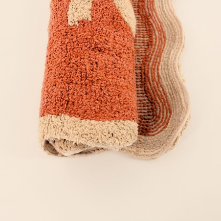 Tapis de bain AMOUR en coton terracotta 50x80cm | Hashtag Déco