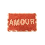 Tapis de bain AMOUR en coton terracotta 50x80cm | Hashtag Déco