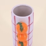 Vase quadrillé rose en grès 18cm | Hashtag Déco