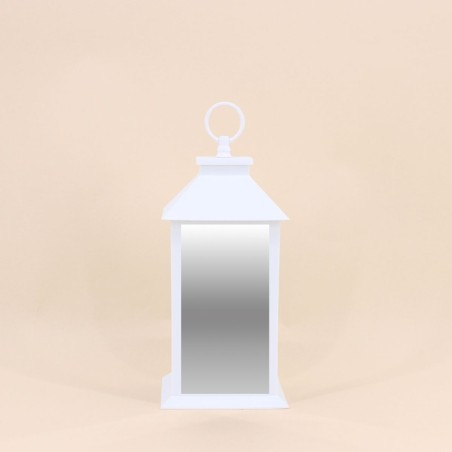 Lanterne blanche LED 30cm en métal | Hashtag Déco
