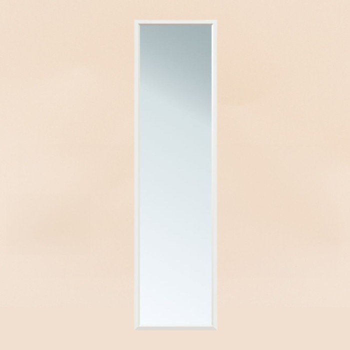 Miroir de porte contour blanc 124x34cm