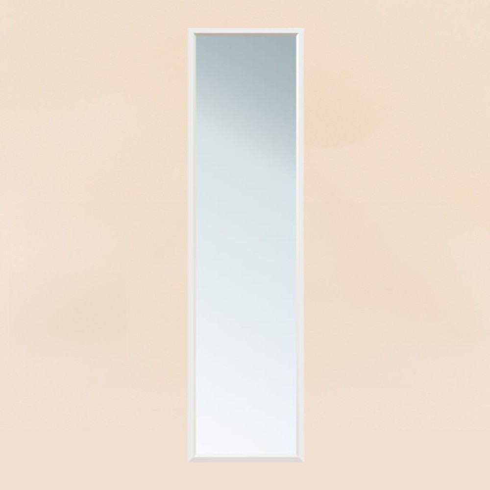 Miroir de porte contour blanc 124x34cm