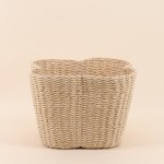 Panier en corde trèfle beige 25x18cm | Hashtag Déco