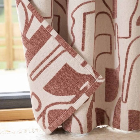 Rideau jacquard beige marron 140x240cm | Hashtag Déco