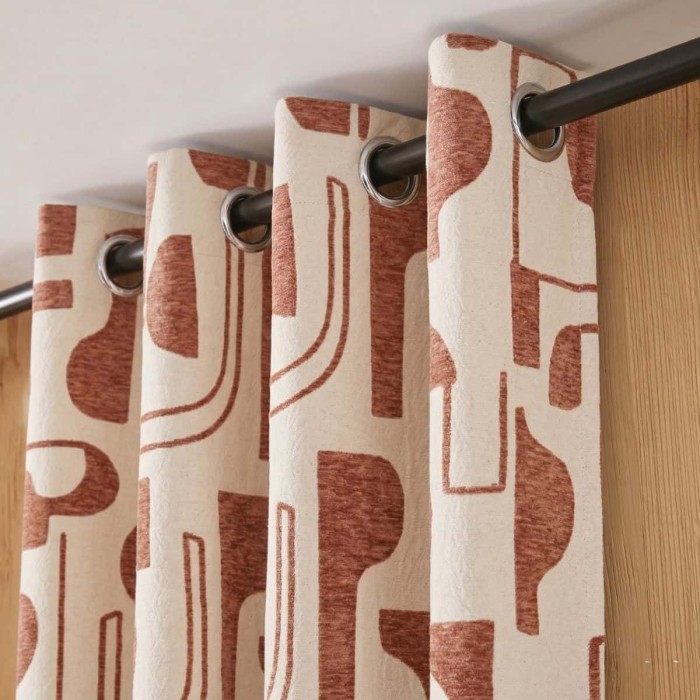 Rideau jacquard beige marron 140x240cm | Hashtag Déco