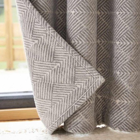 Rideau géométrique coton bleu 140x250cm | Hashtag Déco