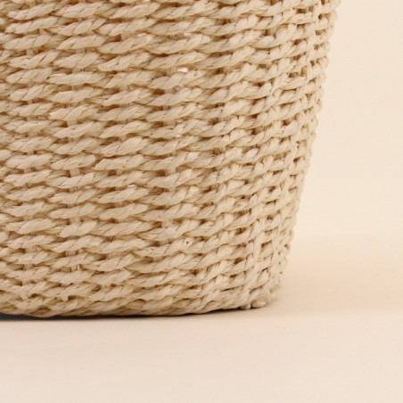 Panier en corde trèfle beige 25x18cm | Hashtag Déco