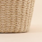 Panier en corde trèfle beige 25x18cm | Hashtag Déco