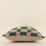 Coussin coton soleils verts 40x40cm | Hashtag Déco