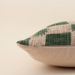 Coussin coton soleils verts 40x40cm | Hashtag Déco