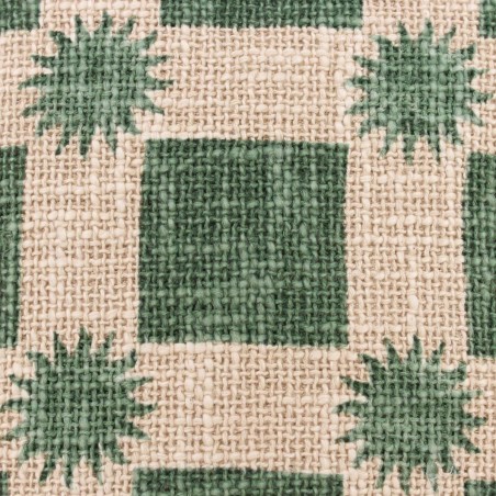 Coussin coton soleils verts 40x40cm | Hashtag Déco