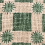 Coussin coton soleils verts 40x40cm | Hashtag Déco